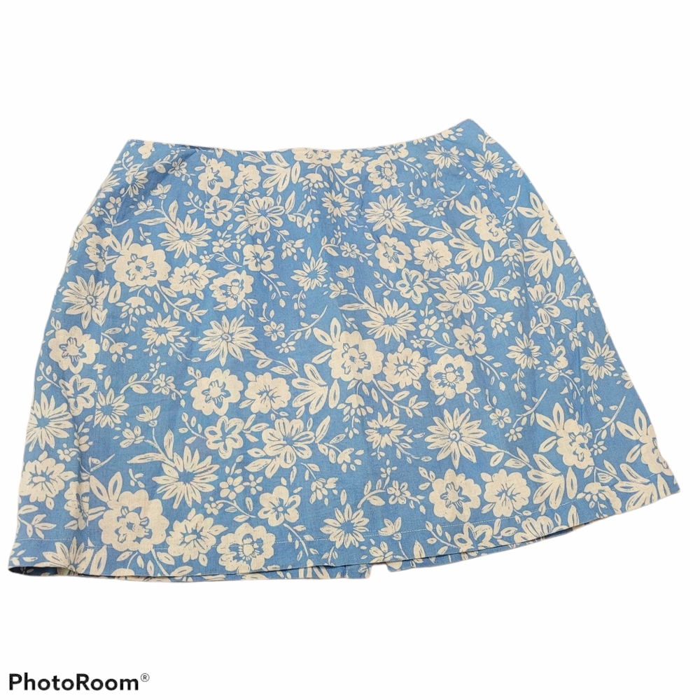 Talbots Blue and White Floral Skirt